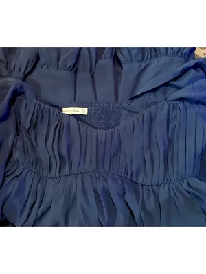 Abercrombie & Fitch Blue Mini Dress Long Sleeve Babydoll Ruffle Hem MP Fairycore thumbnail 7