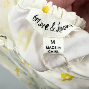 For‎ Love And Lemons NWT White/Yellow Flowers Kyra Mini Dress Size Medium thumbnail 4