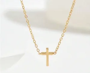 Gold Cross Pendant Necklace thumbnail 3