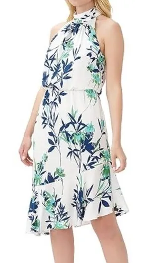 Adrianna Papell Floral Halter Midi‎ Dress thumbnail 1