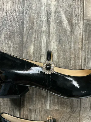 Jessica Simpson Black Patent Mary Jane Pumps with Jeweled Buckle Size 8.5 thumbnail 11