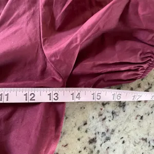 Lulus Midi Dress Wmns XS Burgundy Cottagecore Puff Sleeve Tiered Back Cutout Tie thumbnail 10