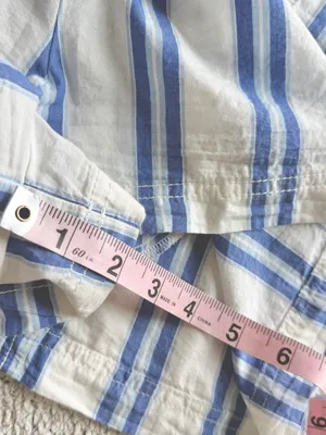 Free People Get Free Striped Pull On Shorts White Blue Striped Small thumbnail 5