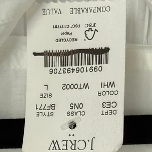 NWT J. Crew Sz L Coverup Shirt‎ Dress White BF771 Vacation 100% Organic Cotton thumbnail 10