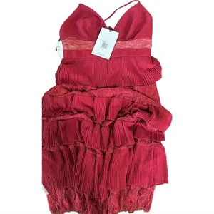 Fame and‎ Partners NWT Felicity Midi Dress Tiered Cocktail Burgundy Size 8 thumbnail 4