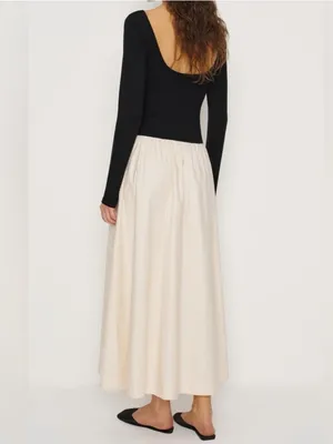 Reformation Abel Knit Dress in Black & Sugar S thumbnail 5