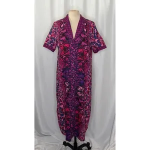 Alexandra Farmer ANTHROPOLOGIE Whimsy Flannel Sleep Dress Floral Butterfly M thumbnail 2