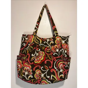Vera Bradley Quilted Puccini Tote Bag Retired Casual Outside Pockets Full Zip thumbnail 2