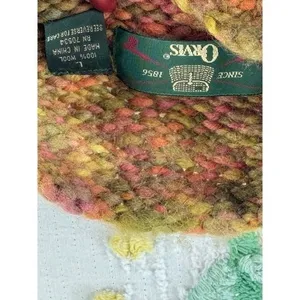 Orvis Womens L 100% Wool Chunky Knit Mock Neck Sweater Multicolor Space Dye 21HP thumbnail 6