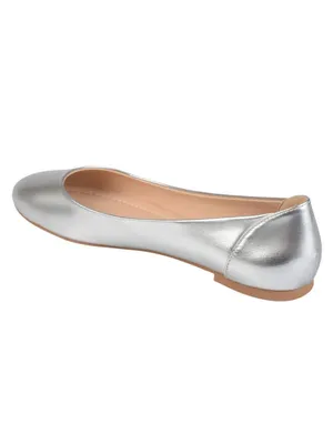 NWT Journee Collection Womens Kavn Ballet Flat Comfort Sole KAVN Silver Gray 6M thumbnail 2