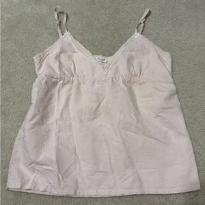 Brandy Melville Pink Stripe Babydoll Top thumbnail 1