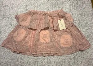 Universal Thread Pink‎ Bandana Paisley Ruffle Tiered Mini Skirt XS thumbnail 1