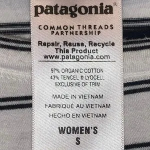 Patagonia Striped Long Sleeve Tee Womens Small Black & White Lightweight‎ thumbnail 5