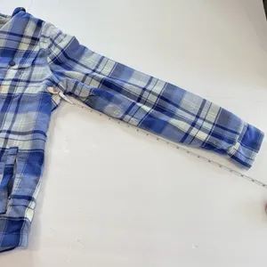LL Bean Blue Plaid Fleece Lined Flannel Snap Shirt Jacket Shacket SMALL thumbnail 8