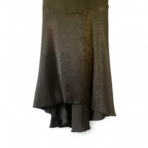 Olive Green Satin-Effect Backless Tie Maxi Dress – Long Sleeve Mermaid Silhouette thumbnail 8