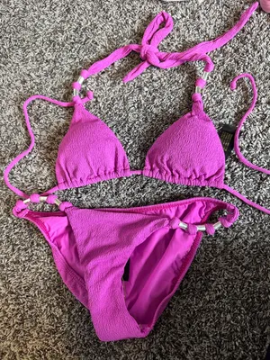VIX Paula Halter Bikini SET, Size Small, $212 Pink thumbnail 6