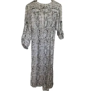 Zara Women‎ Wrap Dress S Reptile Print Surplice Neck High Slits Boho Chic Beachy thumbnail 2