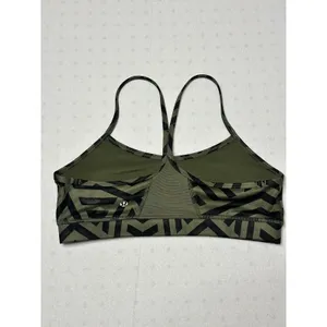 Lululemon Energy Bra 8 Green Black Geometric Print thumbnail 2