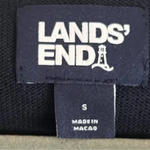 NEW Land’s End Classic Cardigan sweater, navy blue, size S, relaxed fit thumbnail 2
