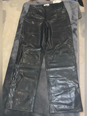 Abercrombie & Fitch Vegan Leather High Rise Loose Pant in Black Size 28 / 6 NWT thumbnail 9