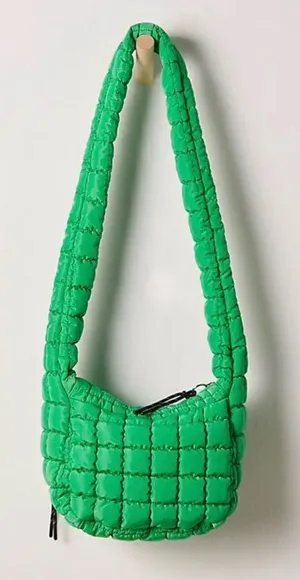 Free People Movement Quilted Mini Sling Carryall NWT Green thumbnail 1