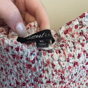Sweet Rain Pink Floral Smocked Puff Sleeve Dress Size XL thumbnail 5