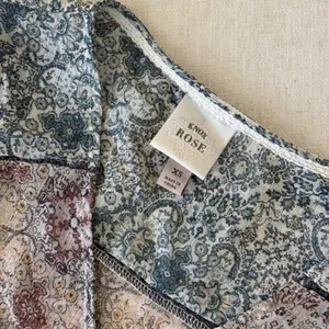 Knox Rose Patchwork‎ Paisley Boho Peplum Blouse XS Cottagecore Top thumbnail 10