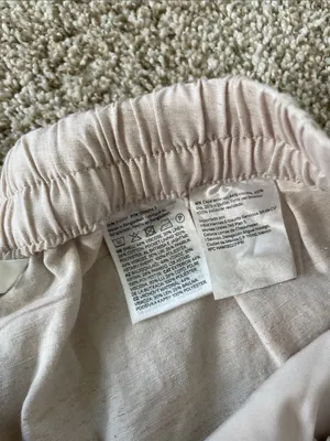 H&M MAMA Sz Small Before & After Linen-Blend Pants thumbnail 6