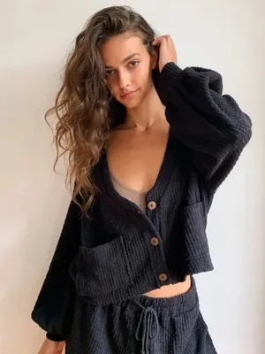 Free People Beach Oasis Set Dark Gray Black Size Large thumbnail 1