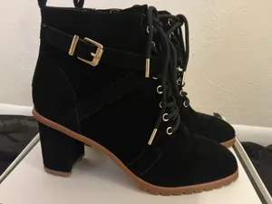 White House Black Market Black Suede Boots-Size 8 thumbnail 3
