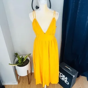 BB DAKOTA BY STEVE MADDEN Challi Midi Dress, Summer, Yellow, Medium (6-8),‎ NWT thumbnail 6
