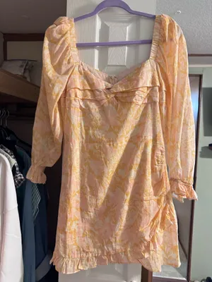 Orange floral dress Size M thumbnail 1
