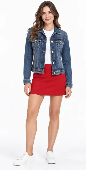 American Eagle 100% Cotton Medium Wash Denim Jacket thumbnail 1