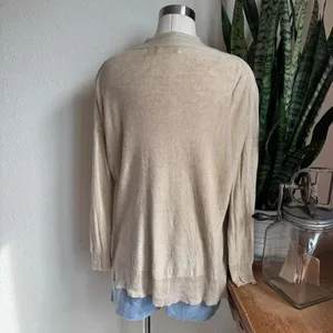 Polo‎ Ralph Lauren knit linen Sweater V-Neck Classic Preppy Pullover oversized thumbnail 6