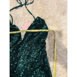 Green Sequin Hoco Dress By Hello Molly Size 6 Homecoming Cocktail NWT thumbnail 4