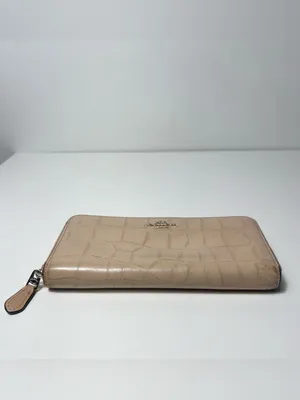 Coach Crocodile Embossed Leather Accordion Zip Around Long Continental Wallet thumbnail 3