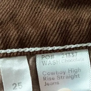 Reformation • Cowboy Straight Chocolate Wash Jeans with White Stitching thumbnail 8