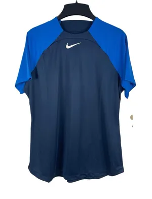Nike DriFIT Womens L Blue Athletic Shirt Soccer Training Vented Short Sleeve NWT thumbnail 1