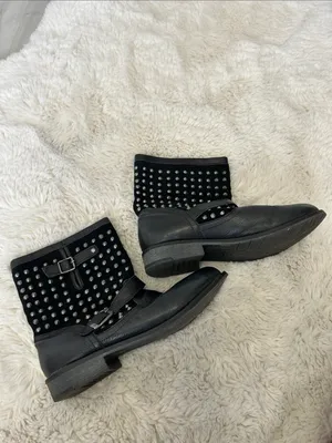 Zigi Girl Black Studded Combat Boots thumbnail 2
