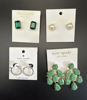 NWT Kate Spade NEW YORK Set of 4 Earrings Lot Comes in Original Card thumbnail 1