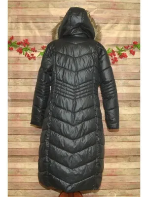 Gallery New York Womens L Long Maxi Puffer Coat Black Faux Fur Hood Quilted thumbnail 8