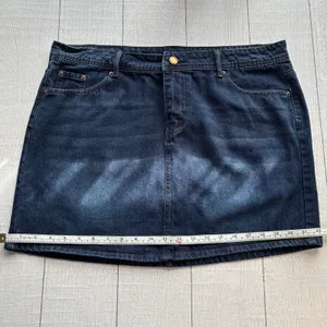 ChouYaTou Blue Denim Mini Skirt XL Cotton Blend thumbnail 8