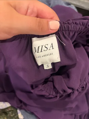 Revolve Misa Los Angeles Isidora Purple Flowy Off Shouldet Dress thumbnail 2