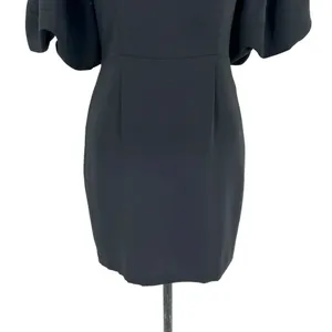 Amanda Uprichard Norelle Dress‎ Mini Short Puff Sleeve V-Neck Black Size Small thumbnail 5