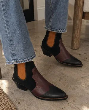 Coach 1941 Bandit Chelsea Ankle Boots Black Oxblood Leather Size 5 NIB thumbnail 1