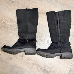 Cobb‎ Hill Black Suede Leather Buckle Zip Tall Boots Womens Size 8.5 M thumbnail 4
