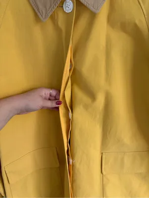 Issac Mizrahi x Target Longline Trench Coat Corduroy Collar Yellow Size XL thumbnail 3