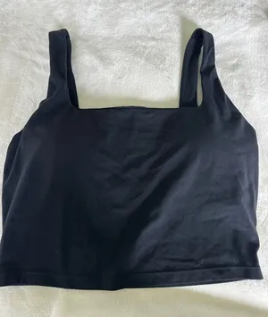 CRZ yoga Black Square-Neck Crop Tank Top thumbnail 1