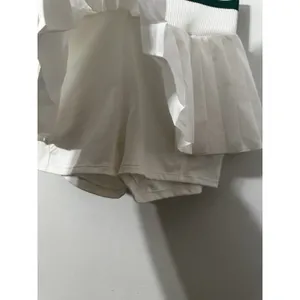 Free People Movement Doubles Skort White Pleated Green Stripes Med Golf thumbnail 4
