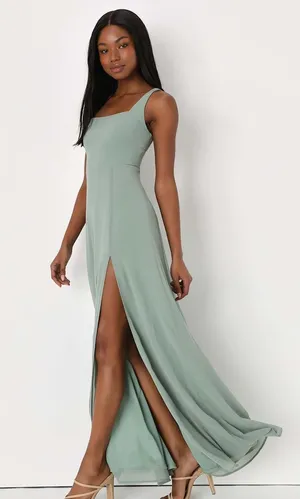 NWT Lulus Remarkable Arrival Sage Brush Sleeveless Maxi Dress Bridesmaid Sz XXL thumbnail 1